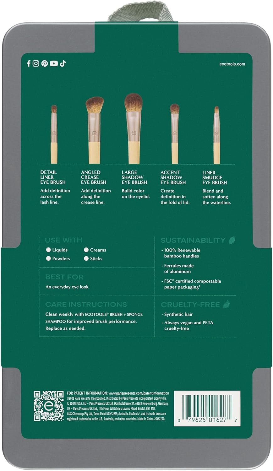 Daily Defined Eye Brush Kit, Makeup Brushes, 5 Piece Set