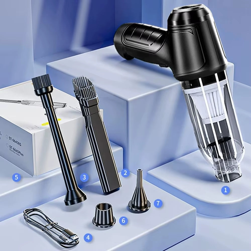 Car Vacuum Cleaner Strong Suction Cleaning Mini Machine Wireless Portable Handhled Blower Machine Air Duster for Home Appliances