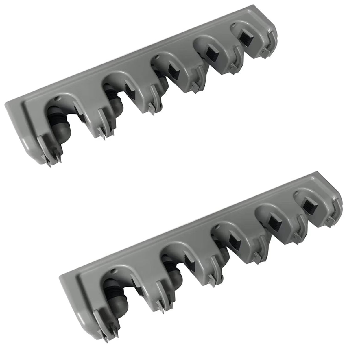 Mop and Broom Holder, Wall Mounted Garden Tool Organizer, Broom Hanger Tool Rack Storage for Kitchen, Laundr 5 Position 6 Hooks