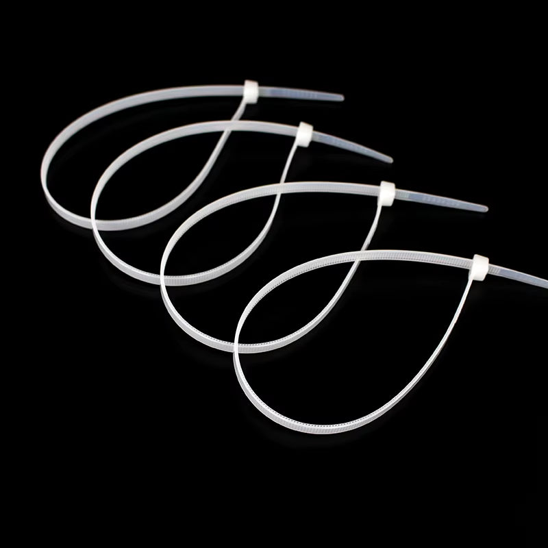 100Pcs/Bag Cable Tie Self-Locking Plastic Nylon Tie White Organiser Fasten Cable Wire Cable Zip Ties