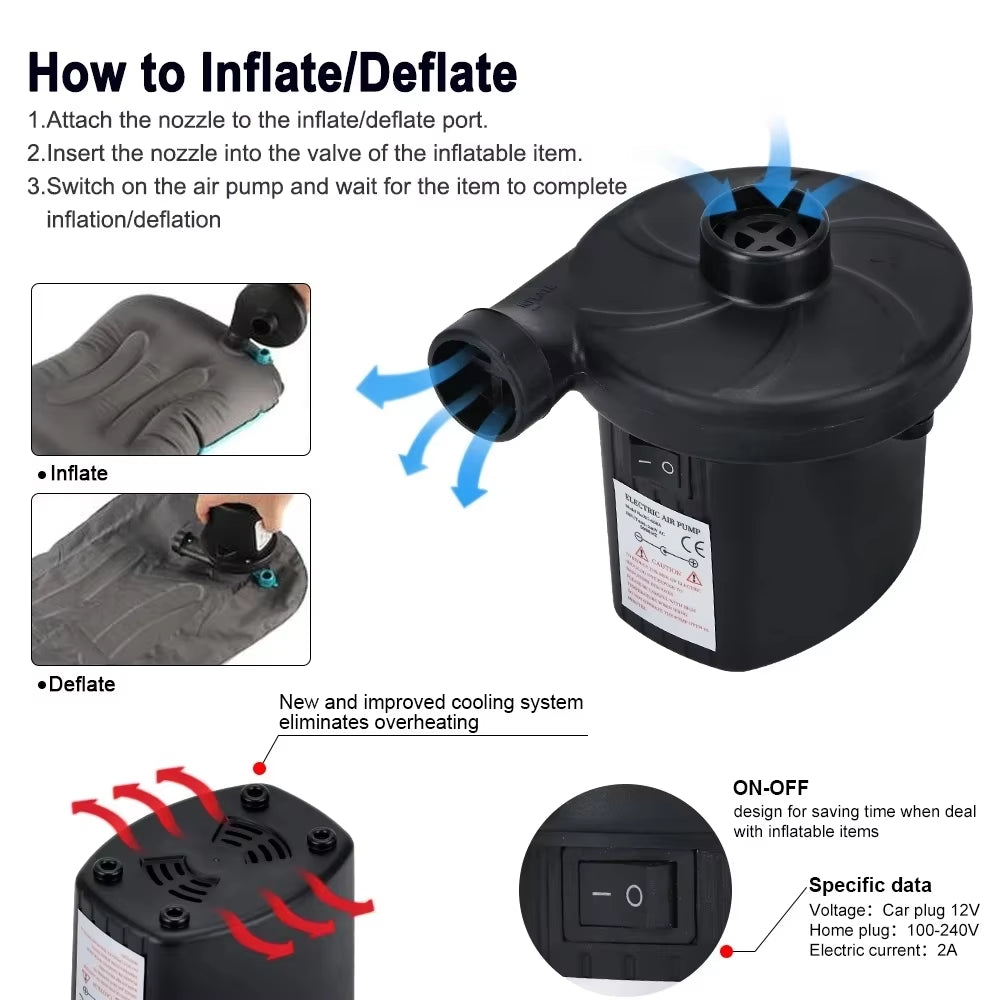Mini Inflatable Pump Electric Air Cushion Camping Pump Portable Rapid ...