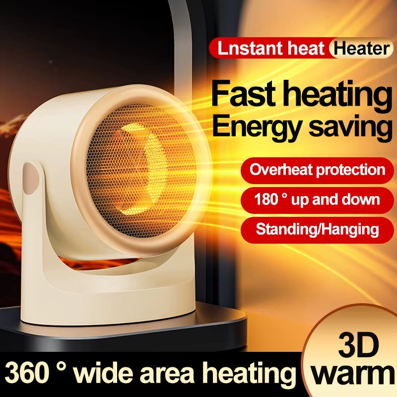 Desktop Heater Dormitory Mini Quick Heating Silent Energy Efficient Household Hot Air Blower Appliances Room Warmer for Office ﻿