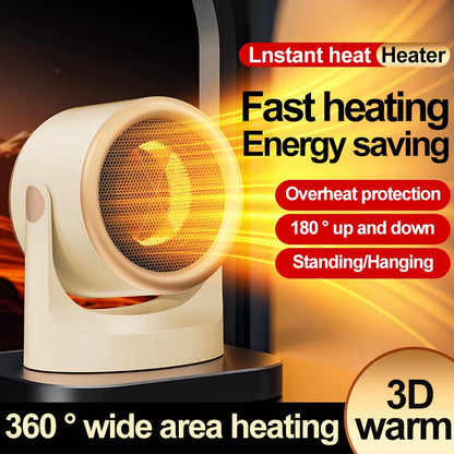 Desktop Heater Dormitory Mini Quick Heating Silent Energy Efficient Household Hot Air Blower Appliances Room Warmer for Office ﻿