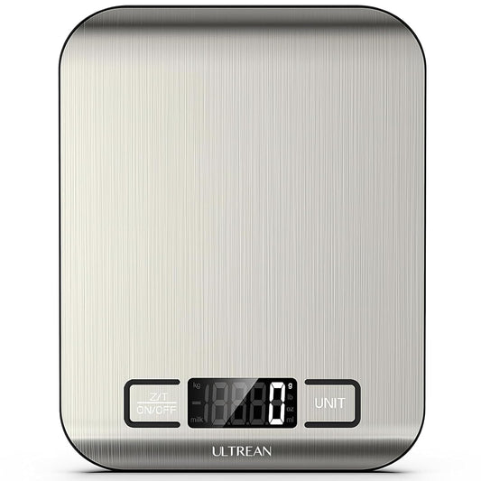Food Scale, 33Lb Digital Kitchen Scale for Food Ounces Grams, 304 Stainless Steel, Type-C Charging and Batteries, Perfect for Meal Prep, Cooking, and Baking