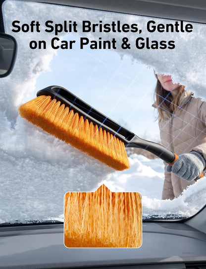 27" 2-In-1 Detachable Snow Brush & Ice Scrapers for Car Windshield