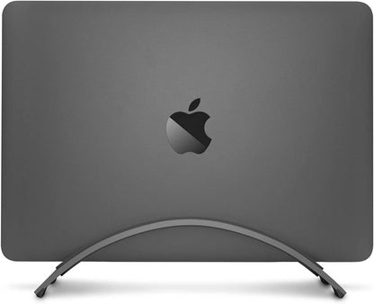 Bookarc for Macbook, Space-Saving Vertical Desktop Stand, Grey