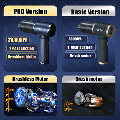 210000PA Car Vacuum Cleaner Mini Powerful Handheld Wireless Home Appliance for Blower Portable Vacuum Cleaner