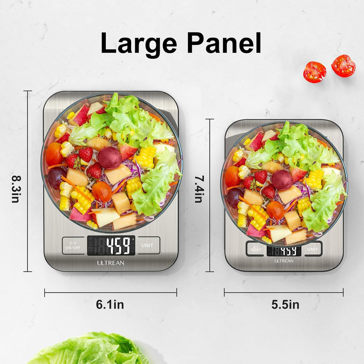 Food Scale, 33Lb Digital Kitchen Scale for Food Ounces Grams, 304 Stainless Steel, Type-C Charging and Batteries, Perfect for Meal Prep, Cooking, and Baking
