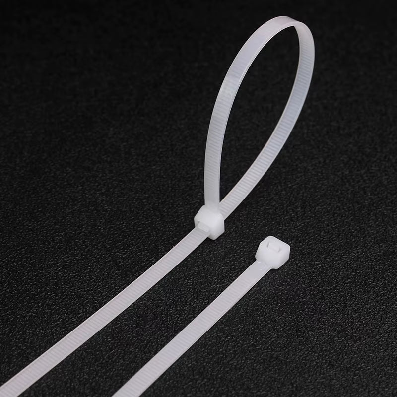 100Pcs/Bag Cable Tie Self-Locking Plastic Nylon Tie White Organiser Fasten Cable Wire Cable Zip Ties
