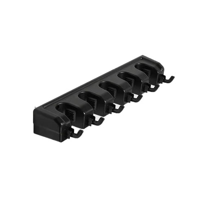 Mop and Broom Holder, Wall Mounted Garden Tool Organizer, Broom Hanger Tool Rack Storage for Kitchen, Laundr 5 Position 6 Hooks