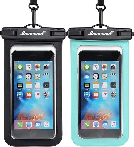 Waterproof Phone Pouch, Waterproof Phone Case, Black&Green 2-Pack