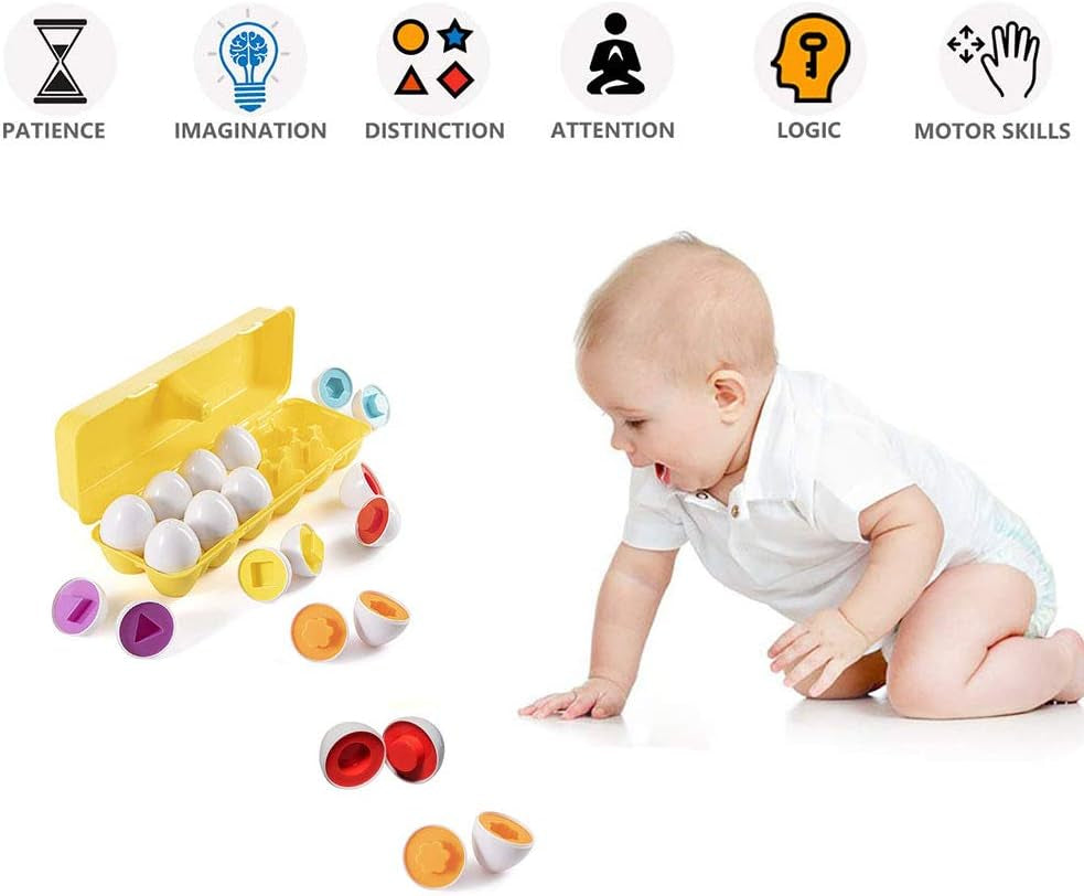 Easter Matching Eggs Connect Eggs Parlour Games Toys Gifts for 2 3 Years Old Kids Toddler Girls Boys Shape Color