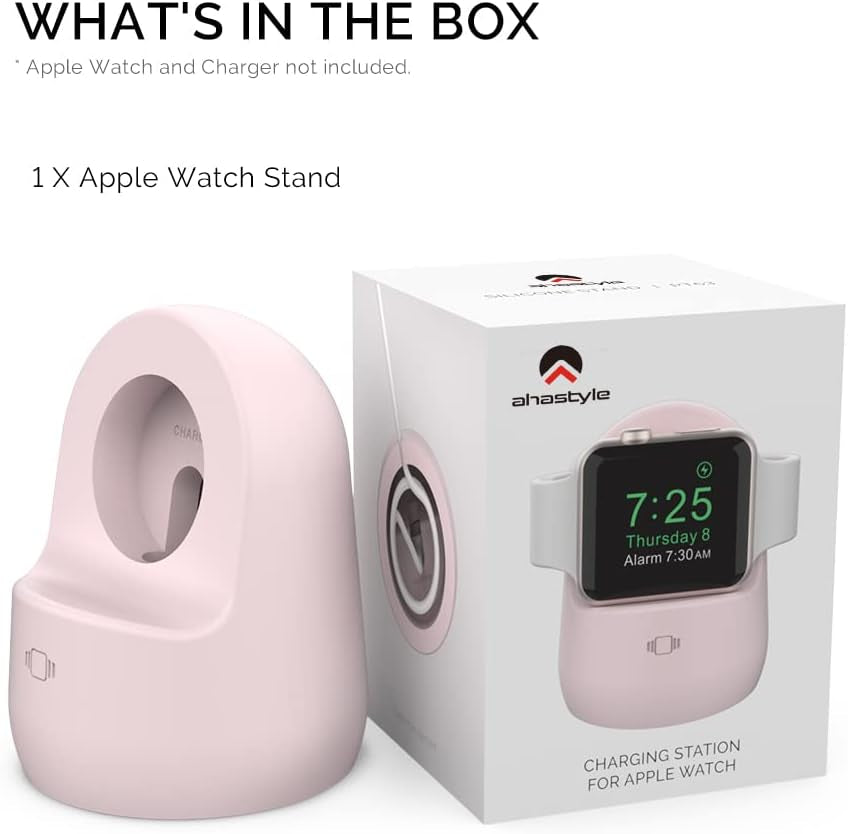 Iwatch Stand Silicone Charging Dock Holder for Apple Watch Ultra 2, Ultra, SE2, Series SE, 7 6 5 4 3 2 1 (45/44/42/41/40/38Mm), (Pink)