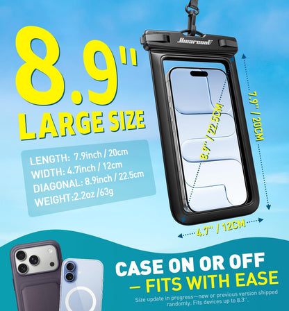 Waterproof Phone Pouch, Waterproof Phone Case, Black&Green 2-Pack